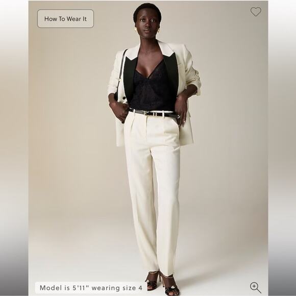 J.Crew Collection high-rise Portia pant in tuxedo wool - Picture 1 of 5